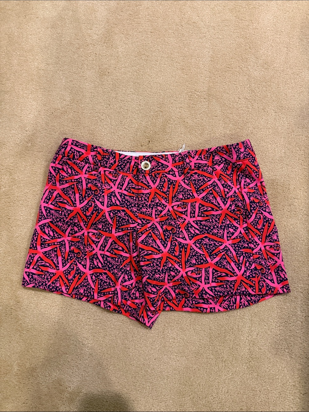 Lilly Pulitzer Pink & Red Starfish-Print Bermuda Shorts